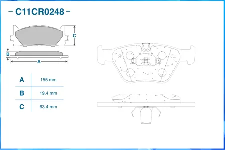 CWORKS C11CR0248 Колодки торм. BMW 3 (E46) 032003 - 022005 перед.