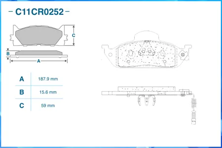 CWORKS C11CR0252 Колодки торм. Mercedes M-CLASS (W163) 021998 - по н.в. перед.