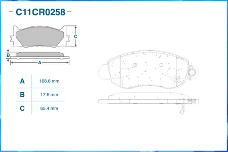 CWORKS C11CR0258 Колодки торм. Ford Transit C БОРТОВОЙ ПЛАТФОРМОЙХОДОВАЯ ЧАСТЬ (FM FN ) 012000 - по н.в. перед.