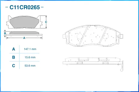 CWORKS C11CR0265 Колодки торм. Hyundai H-1 STAREX АВТОБУС (A1) 061997 - 042004 перед.