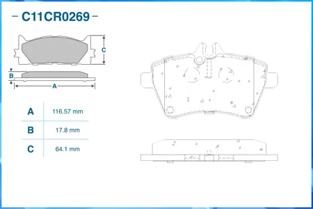 CWORKS C11CR0269 Колодки торм. Mercedes A-CLASS W169 04-B-CLASS W245 05- перед.