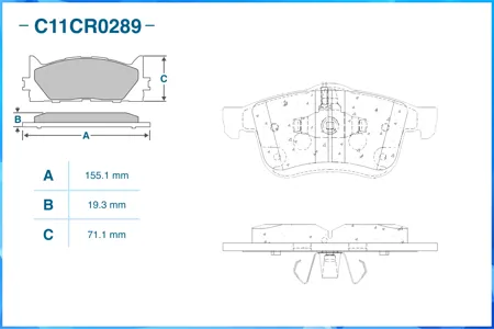 CWORKS C11CR0289 Колодки торм. Fiat DOBLO C БОРТОВОЙ ПЛАТФОРМОЙХОДОВАЯ ЧАСТЬ (263) 022010 - по н.в. перед.