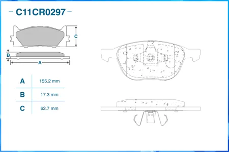 CWORKS C11CR0297 Колодки торм.передние