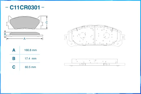 CWORKS C11CR0301 Колодки торм.передние
