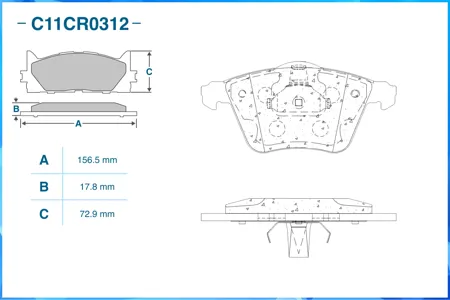 CWORKS C11CR0312 Колодки торм. Audi A4 B6 (8E2) 032003 - по н.в. перед.