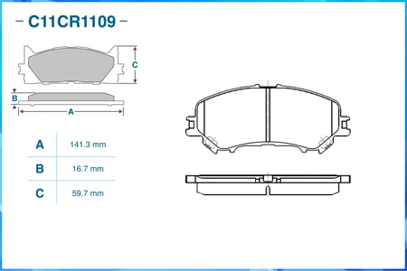 CWORKS C11CR1109 Колодки торм.передние