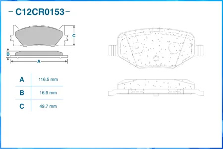CWORKS C12CR0153 Колодки торм. Ford USA EXPLORER 092013 - по н.в. задн.