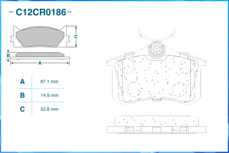 CWORKS C12CR0186 Колодки торм.задние Audi A1 (8X1 8XK) 012016