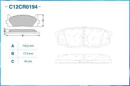 CWORKS C12CR0194 Колодки торм.задние
