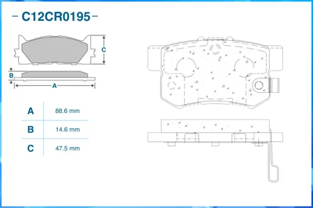 CWORKS C12CR0195 Колодки торм.задние