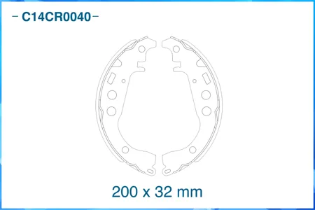 CWORKS C14CR0040 Колодки торм.барабанные задние