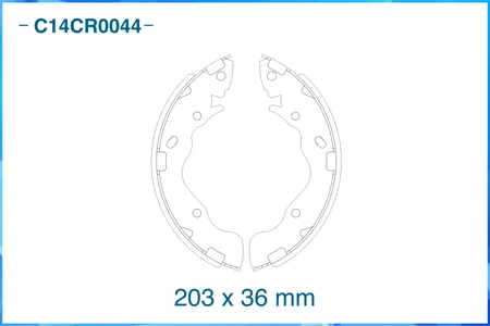 CWORKS C14CR0044 Тормозные колодки задние барабанные