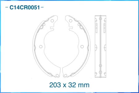 CWORKS C14CR0051 Колодки торм барабан. Mitsubishi Lancer IX (03-), Colt (04-) 1.3i