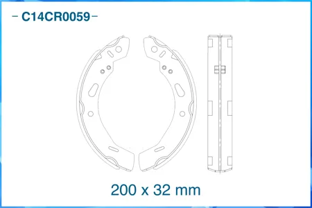 CWORKS C14CR0059 Колодки торм.барабанные к-кт