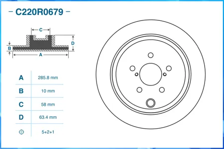 CWORKS C220R0679 Диск тормозной Subaru BRZ 062012 - по н.в. задн.