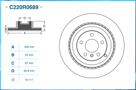 CWORKS C220R0689 Диск тормозной Mercedes GL-CLASS (X164) 102010 - по н.в. задн.