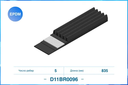 CWORKS D11BR0096 Ремень поликлиновой 5PK835,