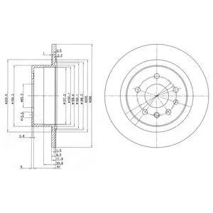DELPHI BG2986 Диск торм.зад.(2шт в уп) Opel Omega B (286X12) 1994 =>