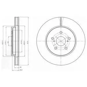 DELPHI BG4253 Диск торм. пер. вент.[319x28] 5 отв.