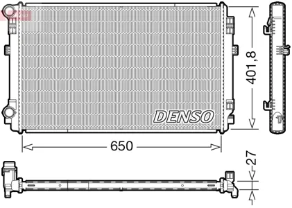 DENSO DRM32048 Радиатор двигателя , (Паяный, для МКПП) VAG A3G7 Octavia 1.2T-1.4T1.6TD-2.0TD 12-