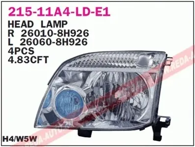 DEPO 21511A4LLDE1 фара левая Nissan X-Trail (T30) 01>