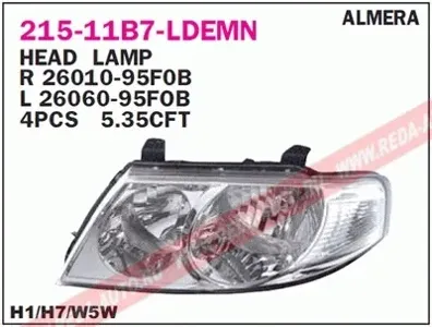 DEPO 21511B7LLDEMN Фара Nissan Almera 07- лев.