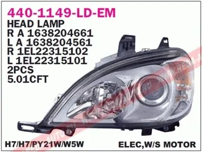 DEPO 4401149LLDEM Фара главного света левая