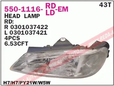 DEPO 5501116LLDEM Фара главного света левая