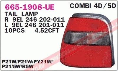 DEPO 6651908LUE Фонарь задний левый