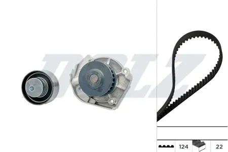 DOLZ KD119 Ремкомплект ГРМ с помпой Fiat 500 Brava IdeaPunto, Lancia Musa 1.2 16V1.4 98>