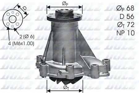 DOLZ M276 Водяной насос Mercedes W124140210 2.5TD-3.5TD 93>