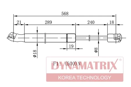 DYNAMATRIX DGS016761 Амортизатор крышки багажника