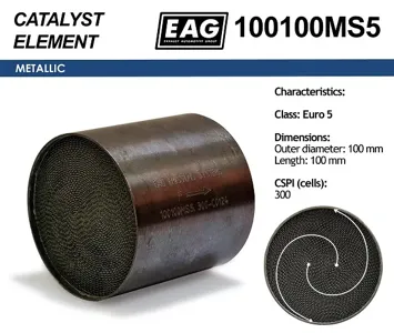 EAG 100100MS5 Каталитический блок металл. 100x100 300cpsi Euro 5
