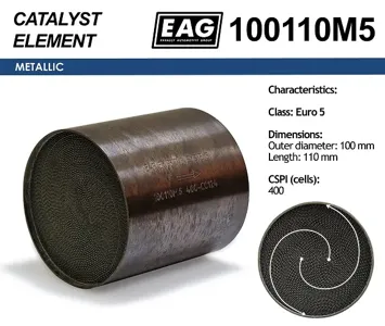 EAG 100110M5 Каталитический блок металл. 100x110 Euro 5