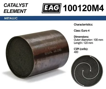 EAG 100120M4 Каталитический блок металл. 100x120 Euro 4