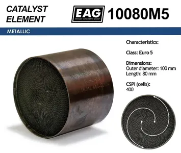 EAG 10080M5 Каталитический блок металл. 100x80 Euro 5