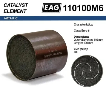 EAG 110100M6 Каталитический блок металл. 110x100 Euro 6