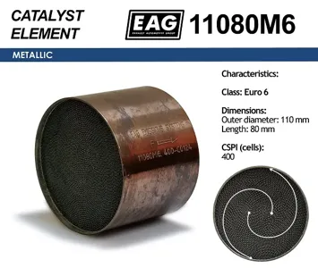EAG 11080M6 Каталитический блок металл. 110x80 Euro 6