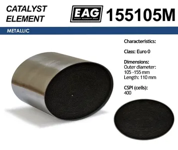 EAG 155105M Каталитический блок овал металл. 155x105 Euro 0