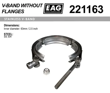 EAG 221163 Хомут v-band 63мм2.5' ss304