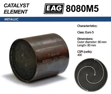 EAG 8080M5 Каталитический блок металл. 80x80 Euro 5