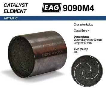 EAG 9090M4 Каталитический блок металл. 90x90 Euro 4