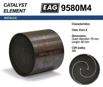 EAG 9580M4 Каталитический блок металл. 95x80 Euro 4