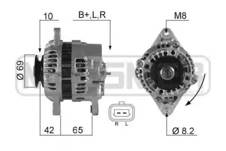 ERA 210208 Генератор 14V 70A