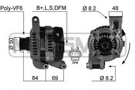 ERA 210328 генератор 12V 120A со шкивом восстановленный Ford Focus IIC-Max 1.41.82.02.5