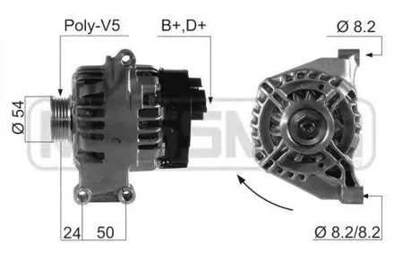 ERA 210660 Генератор Fiat 500 Grand E PUNTO 105A