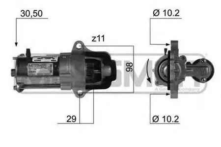 ERA 220369 Стартер 12V 1,2 Kw