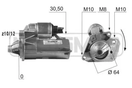 ERA 220396 стартер 1.4Kw Renault Logan/Clio/Megane/Duster 1.5-1.6i 03>