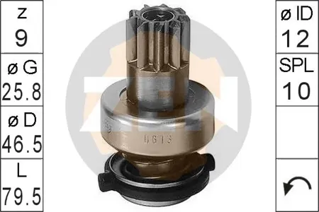 ERA ZN0613 Бендикс стартера VW T3