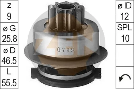 ERA ZN0799 Бендикс стартера